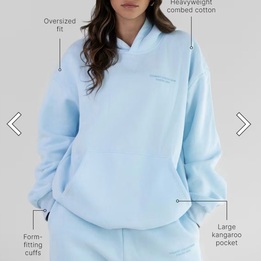 Comfrt brand Oversized Pastel Light Blue Hoodie